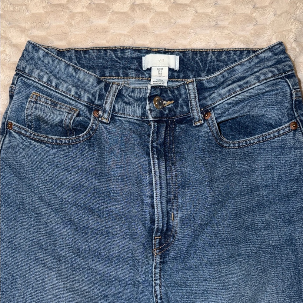 H&M High Rise Denim Jeans - Classic Blue